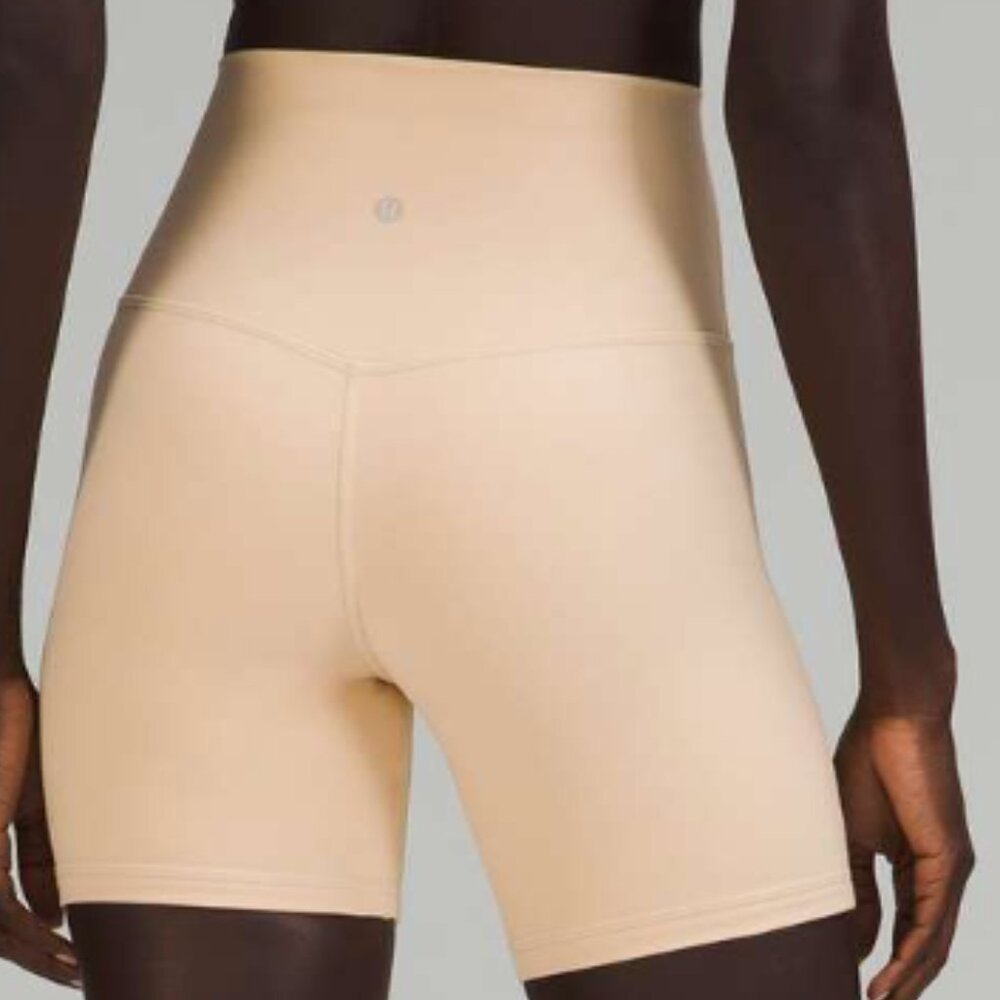 LULULEMON Align 6” Bike Shorts PROSECCO cream beige HIGH RISE Nulu size 8 nwt